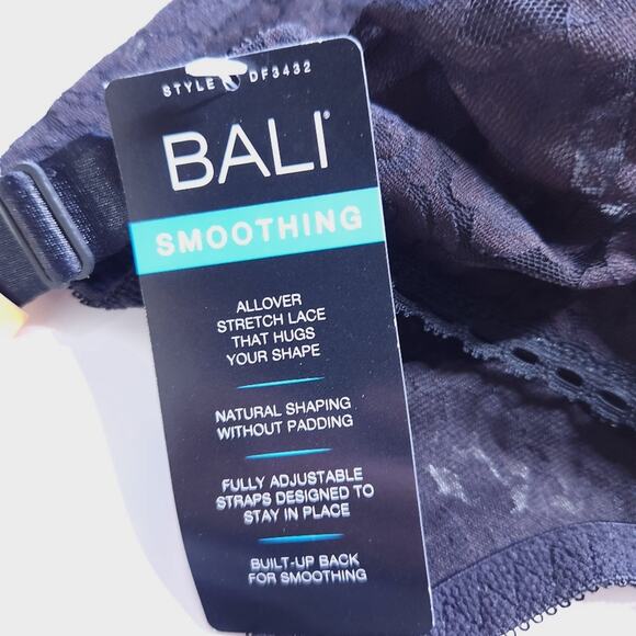 NEW Bali Smoothing Bra 34DD Black Lac Bra Back Closure - Picture 4 of 4